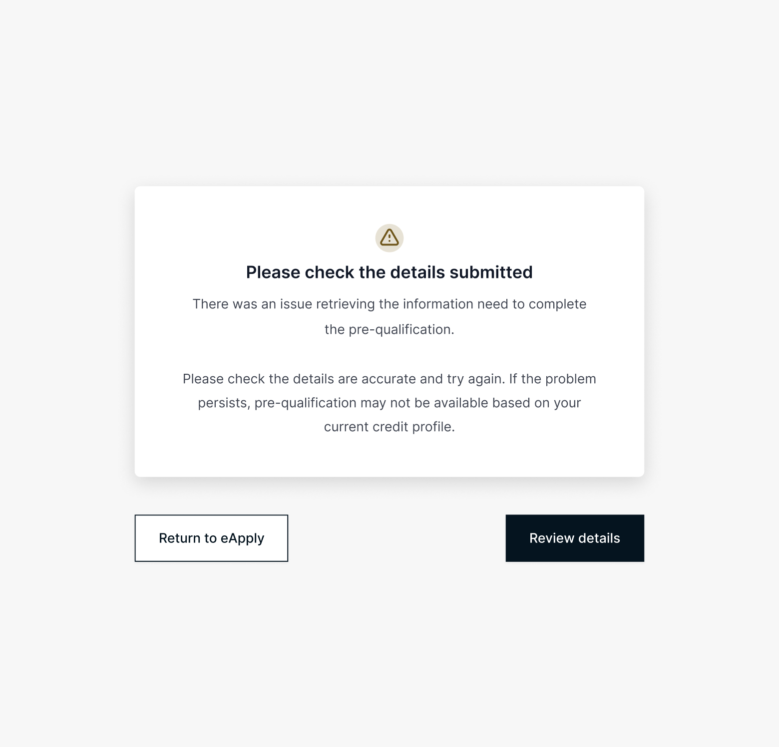 System feedback: please check the details submitted, with return and review actions.